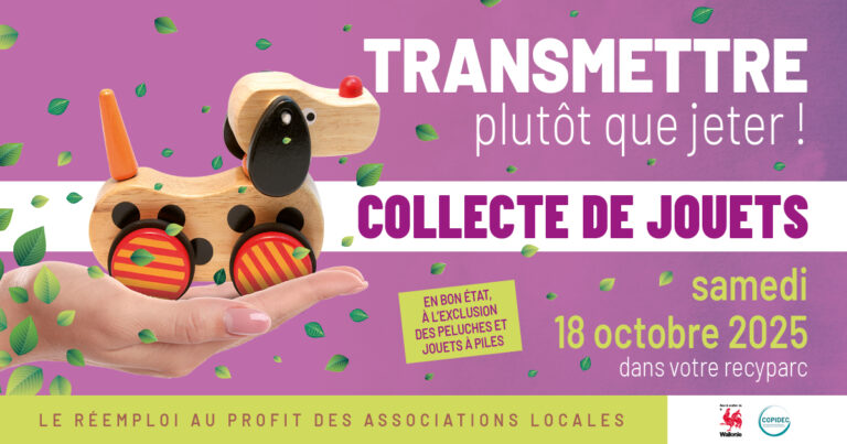 Collecte de jouets dans les recyparcs : donner plutôt que jeter !