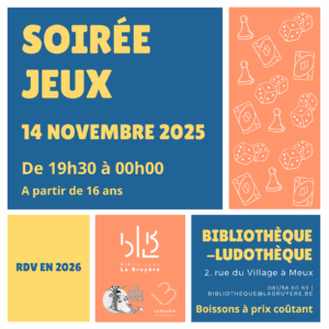 Soirée jeux à la Bibliothèque-Ludothèque de La Bruyère