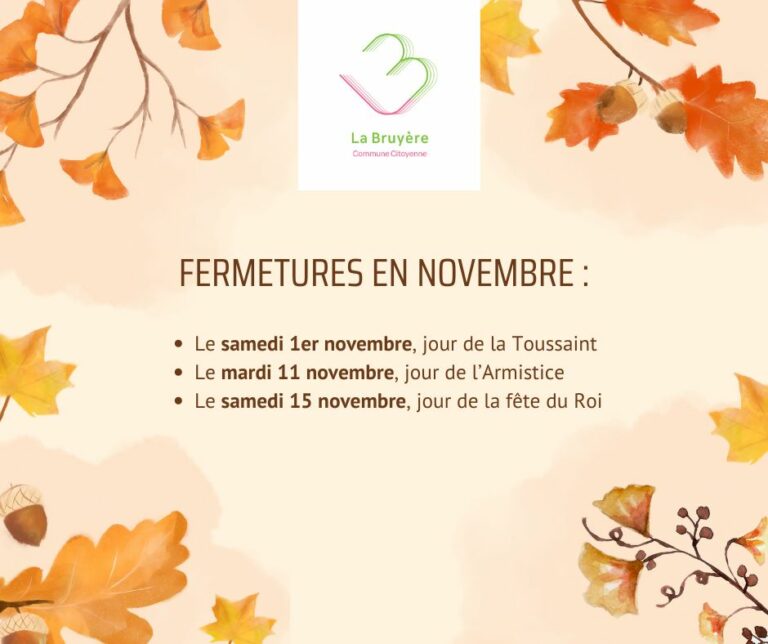 Fermetures de l’Administration communale courant novembre
