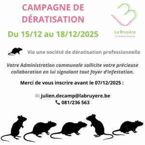 Avis à la population – Campagne automnale de dératisation
