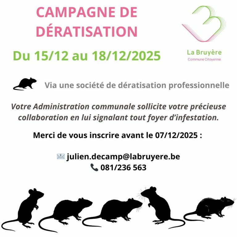 Avis à la population – Campagne automnale de dératisation
