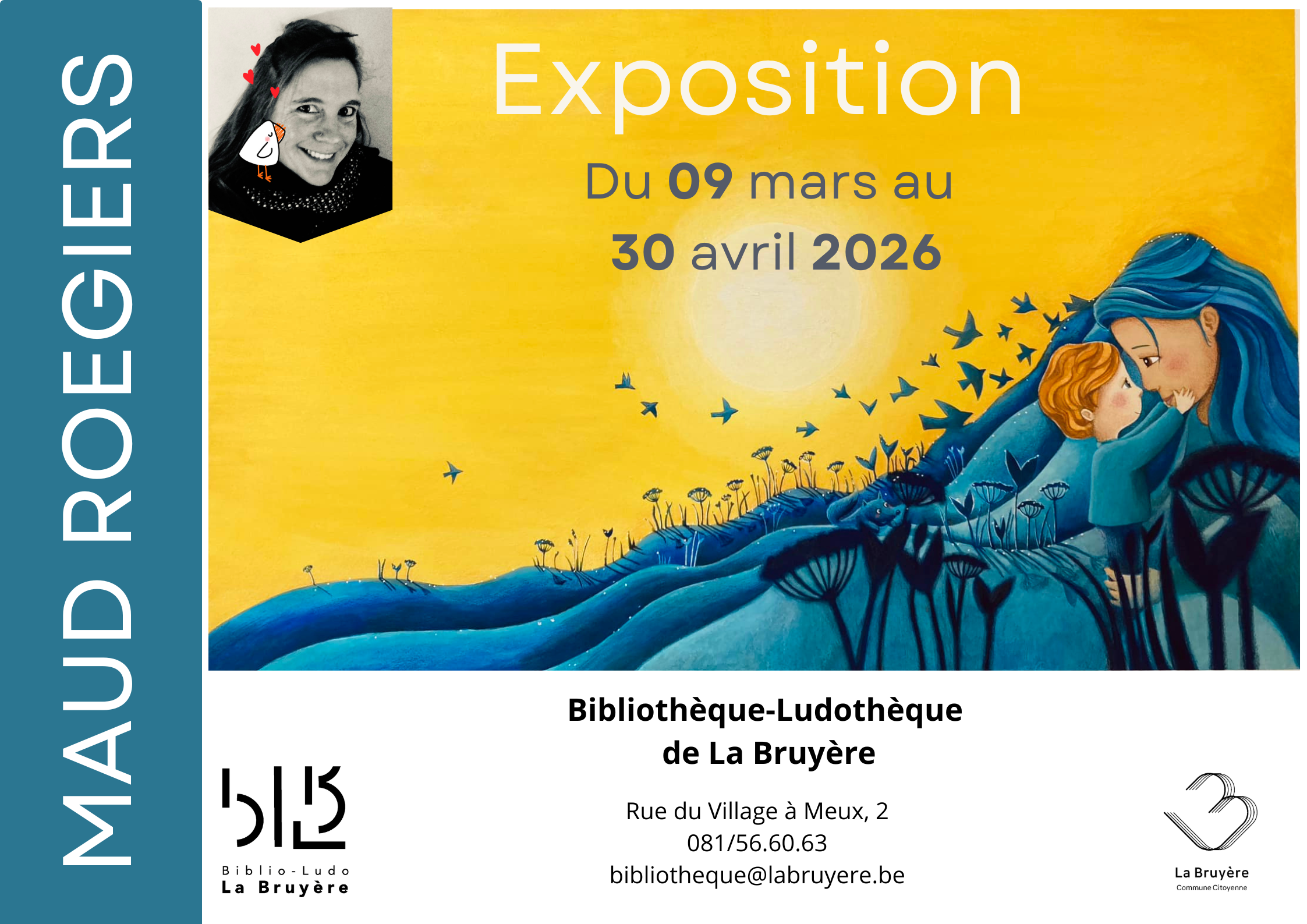 Exposition Maud Roegiers à la Bibliothèque-Ludothèque