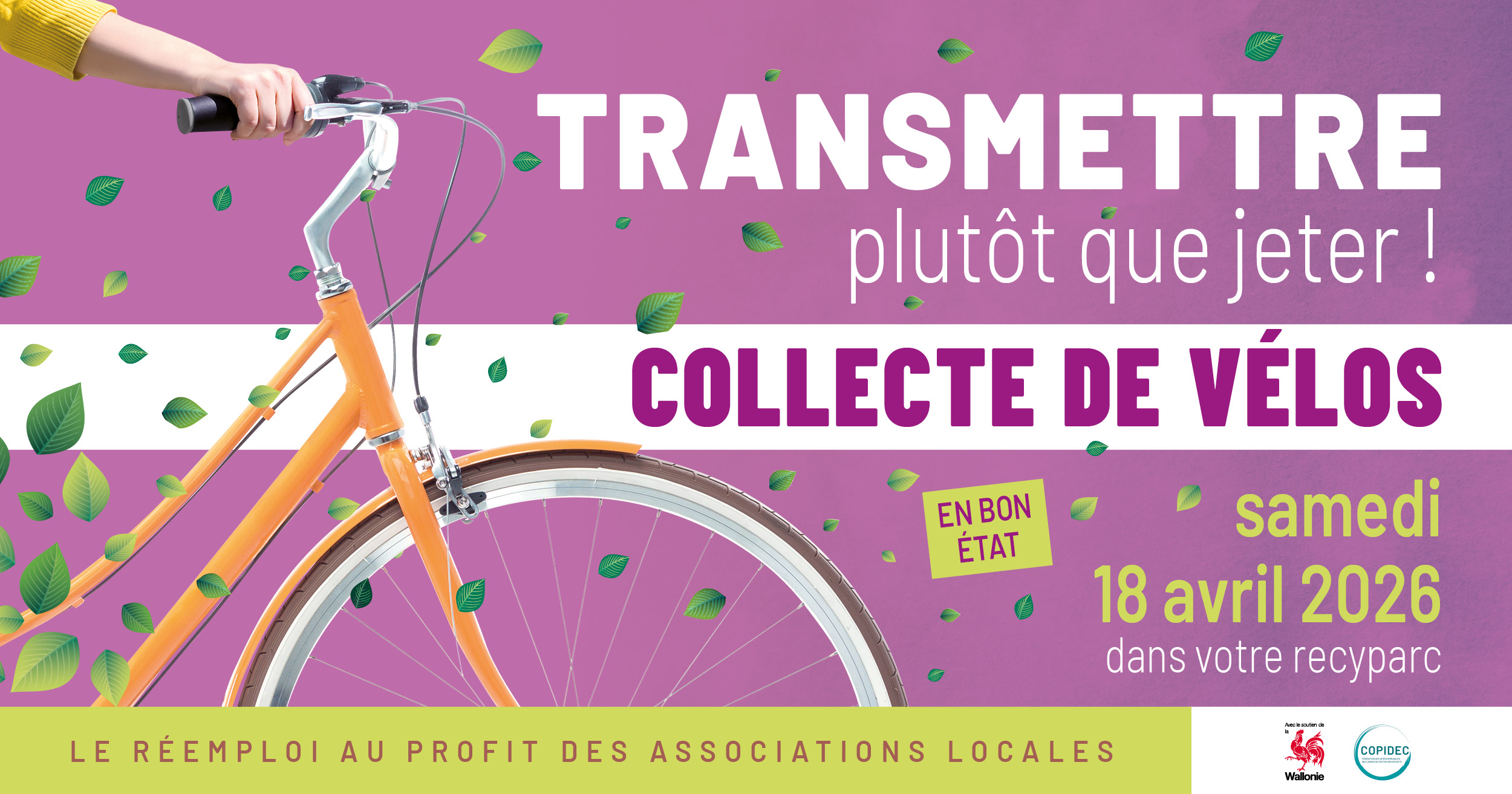 Collecte de vélos dans les recyparcs – Samedi 18 avril 2026