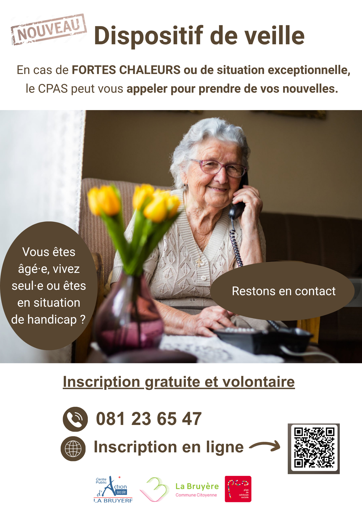 NOUVEAU : fortes chaleurs – dispositif communal de veille pour les personnes âgées et/ou isolées