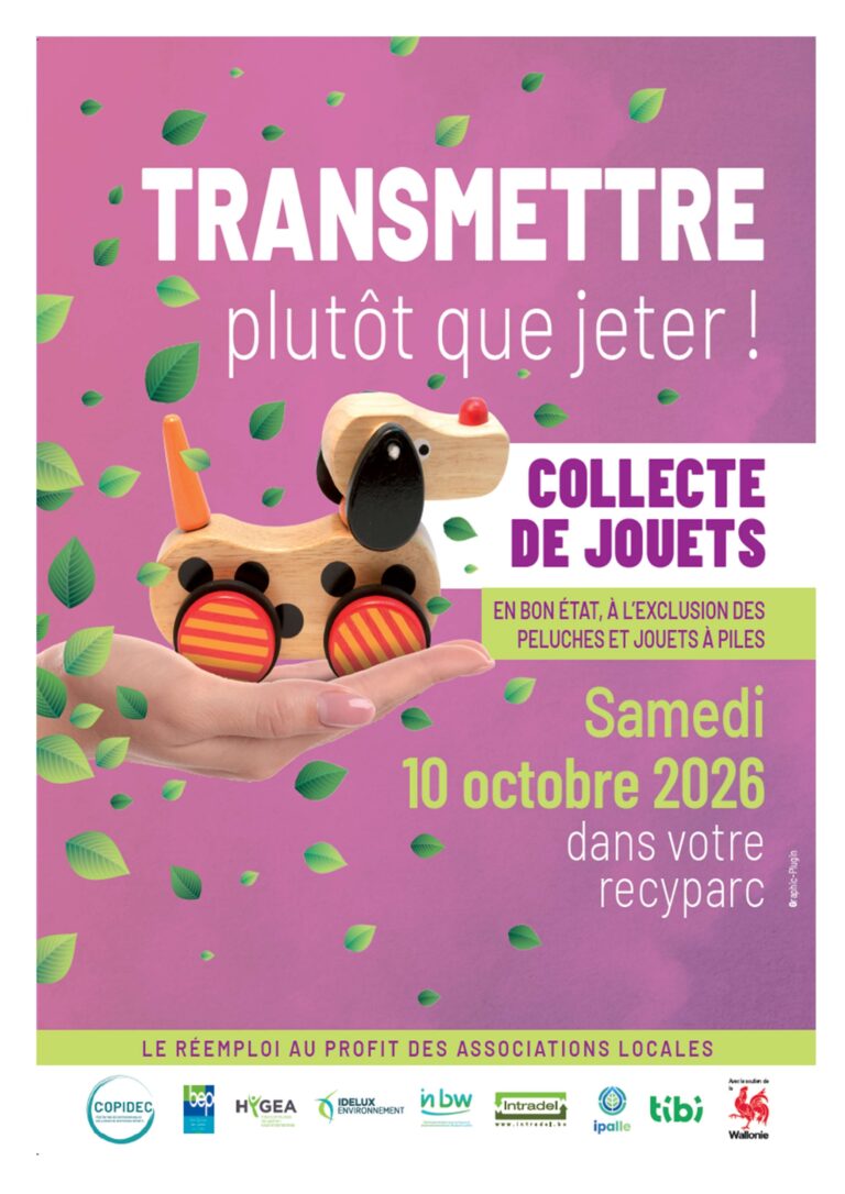 Collecte de jouets dans les recyparcs : donner plutôt que jeter !